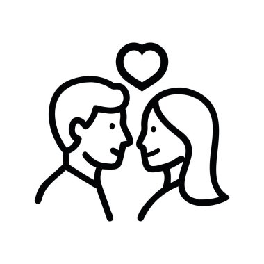 Düğün taslak ikonu gelin ve damat aşkı