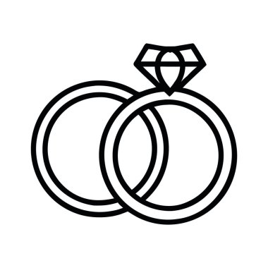 Evlilik taslak simgesi elmas yüzükler