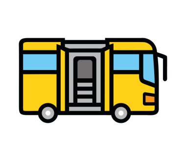 Toplu taşıma üzerinde otobüs simgesi açık