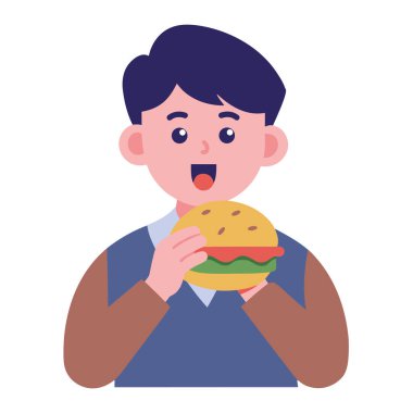 Hızlı Atıştırmalık Burger Yiyen Öğrenci