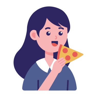 Lezzetli Yemek İçin Pizza Yiyen Öğrenci