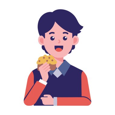 Hızlı Yemek İçin Kek Yiyen Öğrenci