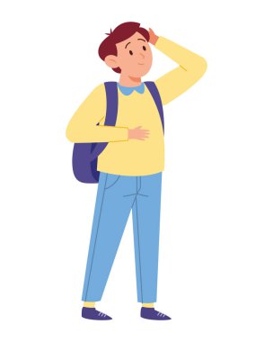 Öğrenci Sırt çantasıyla durmayı düşünüyor