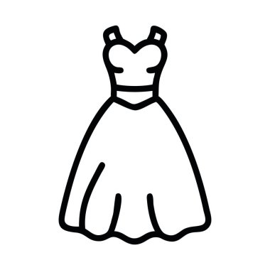 Düğün taslak ikonu gelinlik şıklığı ve moda