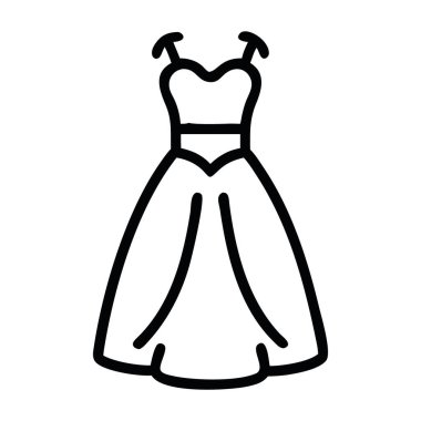 Düğün taslak ikonu gelinlik zarafeti