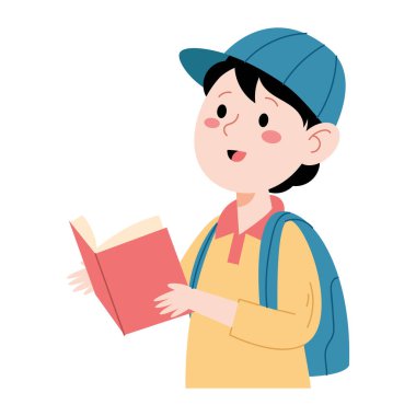 Konuşan Öğrenci Erkek Kitap Okuyor