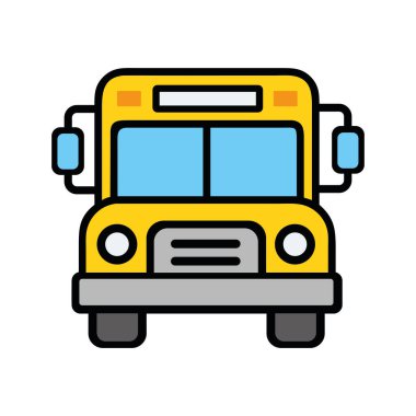 Klasik sarı bir okul otobüsünün otobüs simgesi