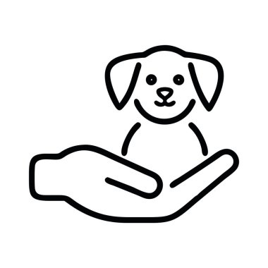 Evcil hayvan evlat edinme simgesi yardım eden köpek