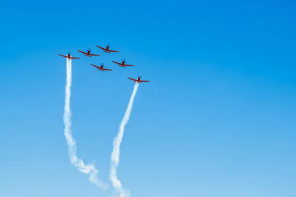 Akrobatická Skupina Izraelského Letectva Let Letadlem Raytheon Texasan — Stock fotografie