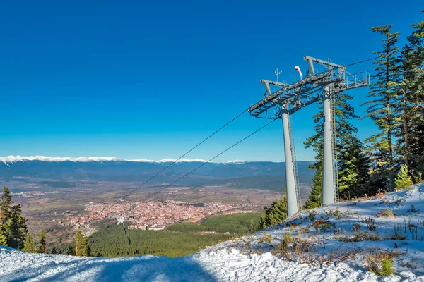 View Town Bansko Ski Slope Mount Pirin Bulgaria — Stock Photo, Image