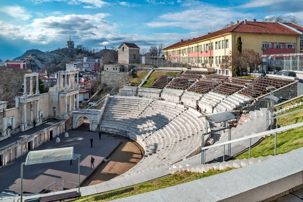 Ősi Amfiteátrum Plovdivban Bulgáriában Jogdíjmentes Stock Fotók