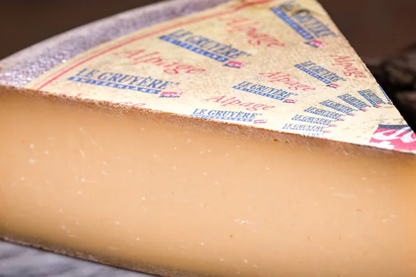 July 2022 Lyon France Tasted Famous Swiss Cheese Gruyere Alpage — Stock Photo, Image