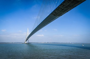 Le Havre, Fransa, Seine Nehri Köprüsü 