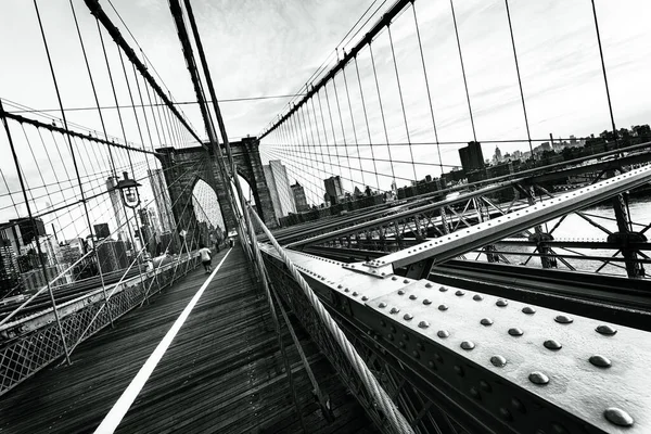 New York États Unis Tôt Matin Sur Célèbre Pont Brooklyn — Photo
