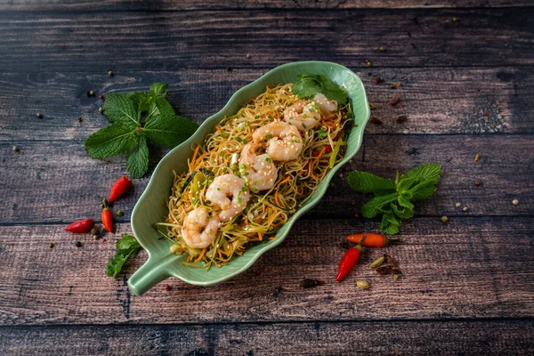 Shrimp Noodle Dish Hot Asian Specialty — Stock Photo, Image