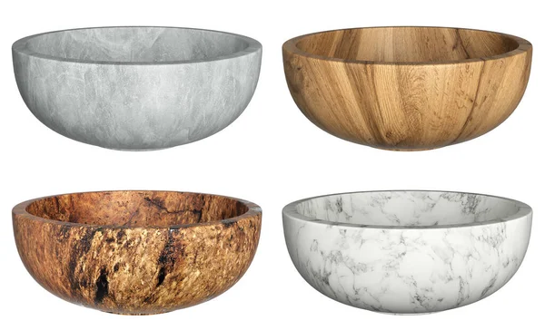 Decorative Bowl Set Stone Home Decor Accents Home Decorative Wood — Stock Photo, Image