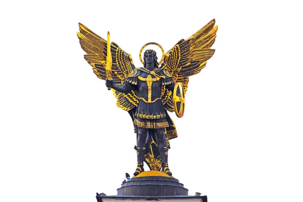 Kiev Ucrânia Novembro 2022 Estátua Bronze Banhado Ouro Arcanjo Michael — Fotografia de Stock