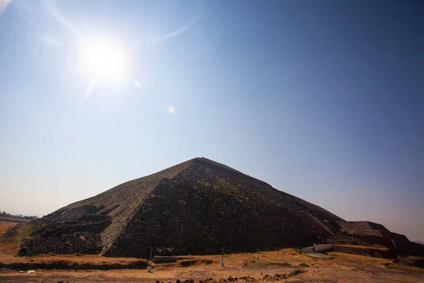 Vew of the Sun Pyramid at Teotihuacan Ruins - Mexico City, Mexico