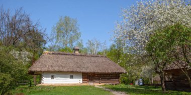 İlkbaharda Kyiv yakınlarındaki Pirogovo Müzesi, Ukrayna