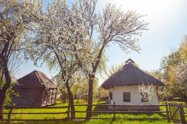 İlkbaharda Kyiv yakınlarındaki Pirogovo Müzesi, Ukrayna