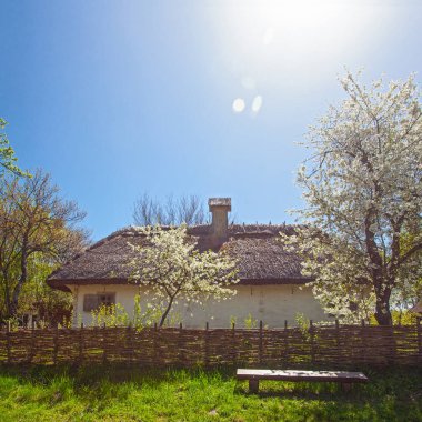 İlkbaharda Kyiv yakınlarındaki Pirogovo Müzesi, Ukrayna