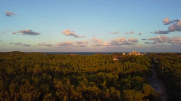 Cancun Strand Panorama Uitzicht Vanuit Lucht Mexico — Stockvideo