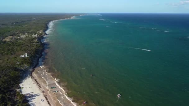 Strandpanorama Von Cancun Aus Der Luft Mexiko — Stockvideo