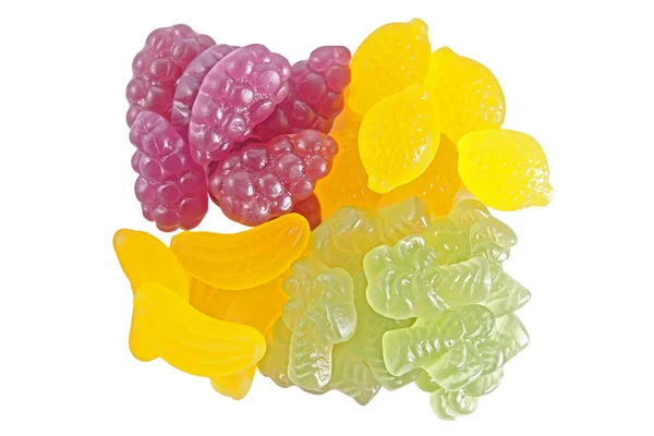 Fruit Gummi Snoepjes Assortiment Wit — Stockfoto