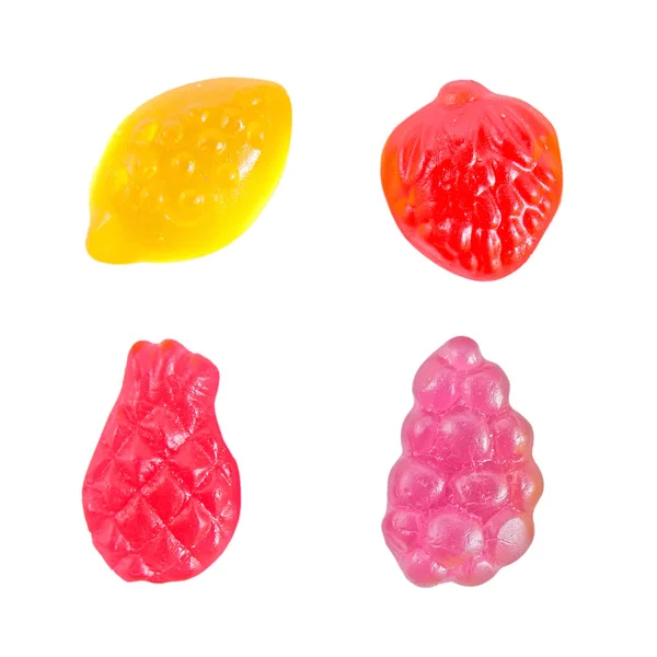 Frukt Gummi Godis Sortiment Vit — Stockfoto