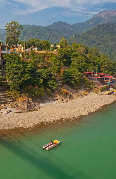 Vista Del Río Ganga Las Montañas Del Himalaya Desde Puente —  Fotos de Stock