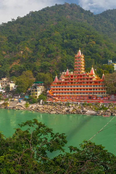Rishikesh Indien November 2019 Utsikt Över Floden Ganga Vall Lakshman — Stockfoto