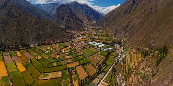 Вид Воздуха Археологическое Место Ольянтайтамбо Священной Долине Куско Перу — стоковое фото