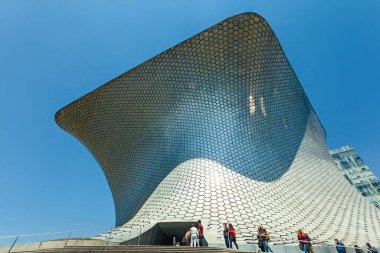 MEXICO CITY, MEXICO - MARCH 14, 2022 - Soumaya is a private museum in Mexico City and a non-profit cultural institution with over 66,000 works from 30 centuries of art clipart