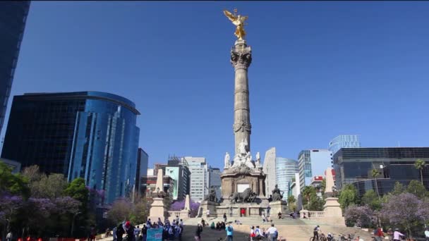 Cidade México México Março 2022 Ciclistas Andam Bicicleta Longo Avenida — Vídeo de Stock