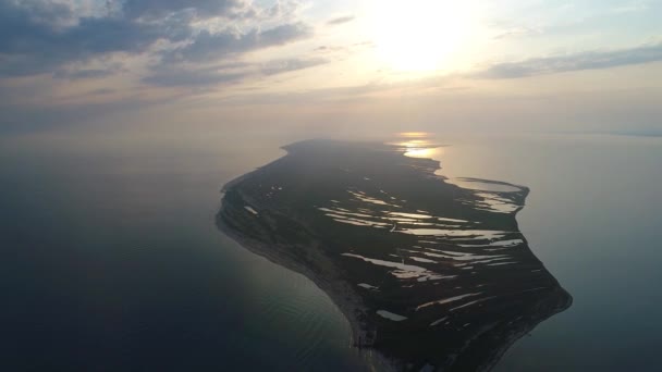 Αεροφωτογραφία Του Νησιού Dzharylgach Καλοκαίρι Λαμβάνεται Drone Ουκρανία — Αρχείο Βίντεο