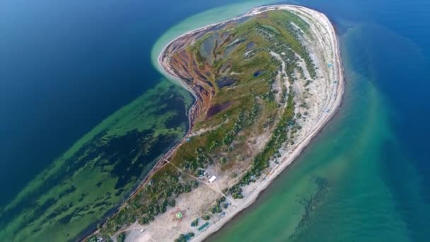 Αεροφωτογραφία Του Νησιού Dzharylgach Καλοκαίρι Λαμβάνεται Drone Ουκρανία — Αρχείο Βίντεο
