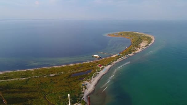 Vista Aérea Ilha Dzharylgach Verão Tomada Com Drone Ucrânia — Vídeo de Stock
