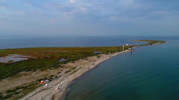 Légi Felvétel Dzharylgach Szigetére Nyáron Drónnal Ukrajna — Stock videók