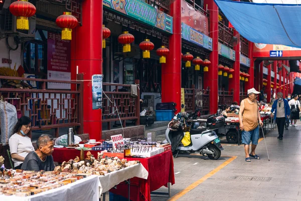 stock image Jinan, Shandong, China -  26 June 2023:  People in famouns chinese culture market in Jinan center