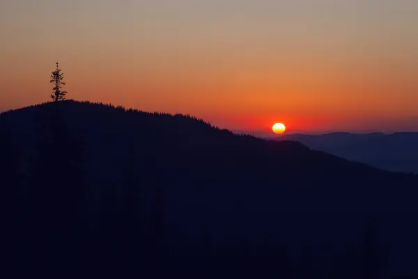 Восход Солнца Над Драгобратом Карпатах Украина — стоковое фото