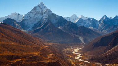 Tengboche, Everest bölgesi, Nepal çevresinde dağlar görünümü