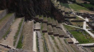 Teras ve Temple Hill Ollantaytambo, Peru'daki Inca kale.