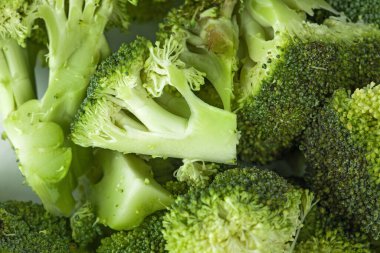 Taze yeşil kesilmiş brokoli lahana arka planı