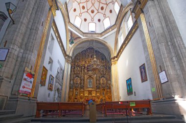 Mexico City, Mexico - 15 Mart 2022 San Francisco Manastırı 'ndaki Balvanera Şapeli