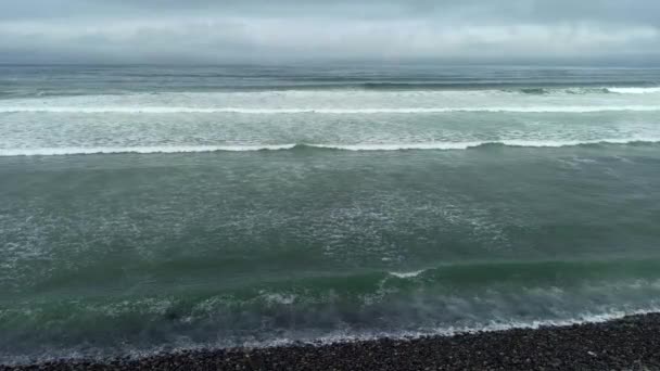 Pasifik Okyanusu Lima Kıyısı Peru Bulutlu Havada Çekildi — Stok video