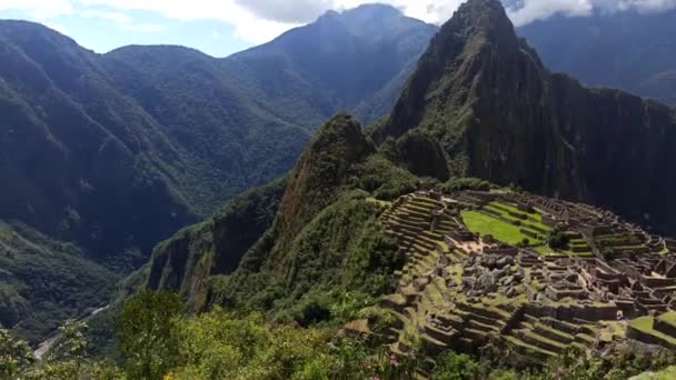 Мачу Пікчу Перу Unesco World Heritage Site Одне Семи Чудес — стокове відео