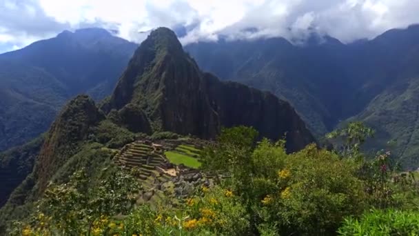 Machu Picchu Peru Património Mundial Unesco Uma Das Novas Sete — Vídeo de Stock