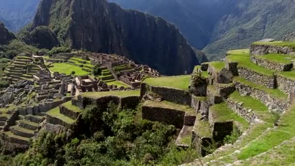Machu Picchu Peru Seznam Světového Dědictví Unesco Jeden Nových Sedmi — Stock video