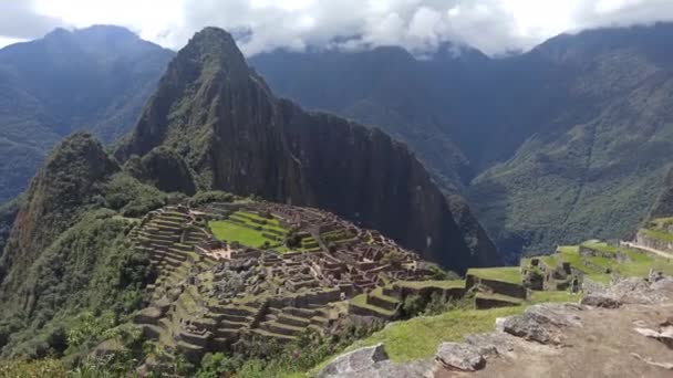 Machu Picchu Peru Unesco Weltkulturerbe Eines Der Neuen Sieben Weltwunder — Stockvideo