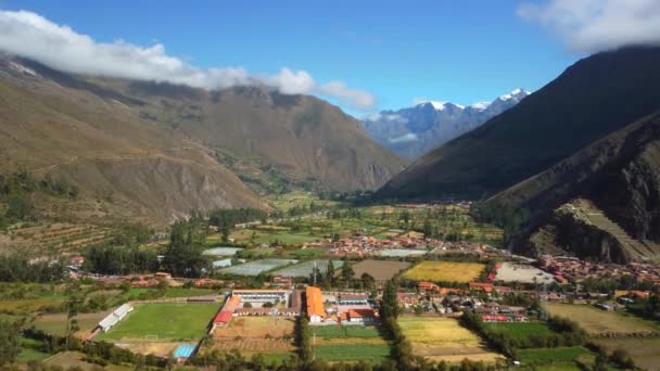 Aerial View Archaeological Site Ollantaytambo Sacred Valley Cusco Peru — Stock Video